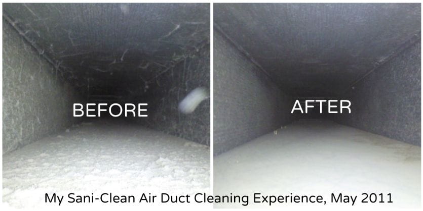 sani-clean air duct cleaning before after