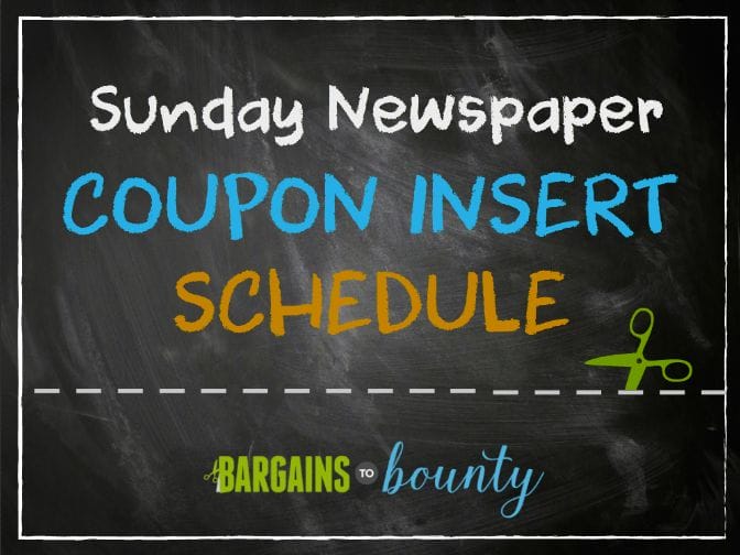 sunday newspaper coupon insert schedule 2016