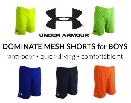 under armour boys dominate mesh shorts