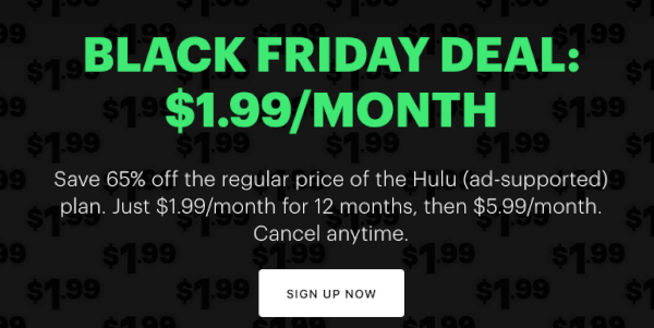 hulu black friday deal